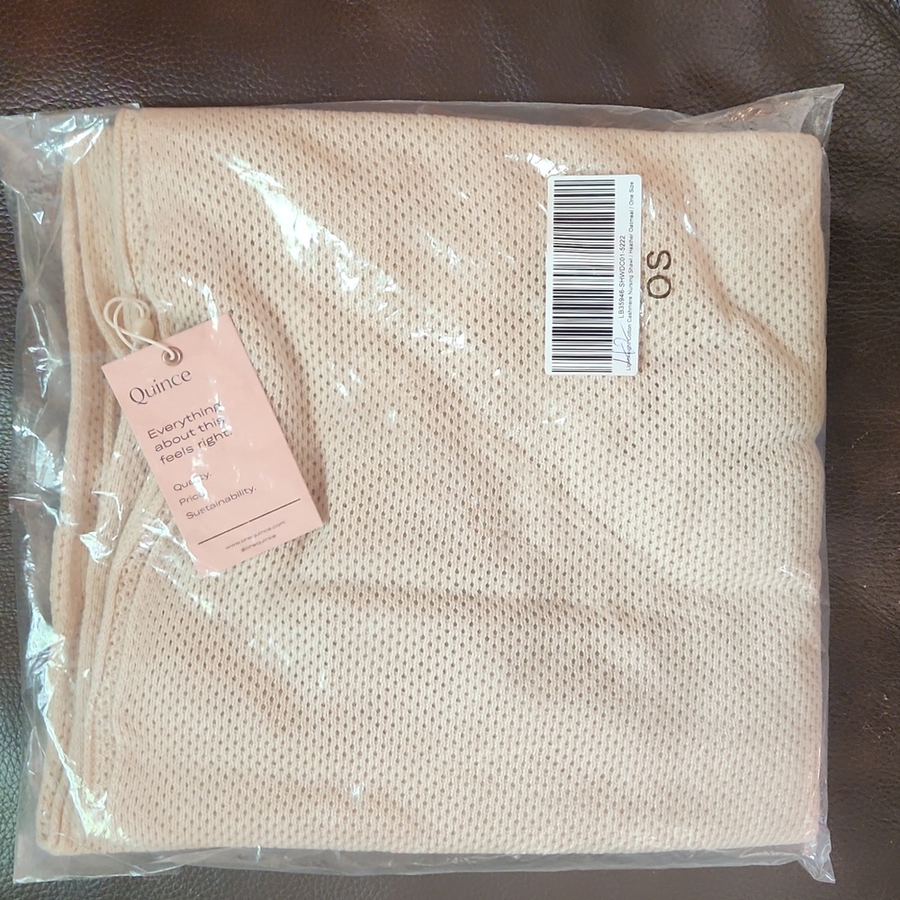 Quince Beige Mesh Shawl